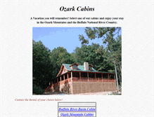 Tablet Screenshot of ozarkcabins.com